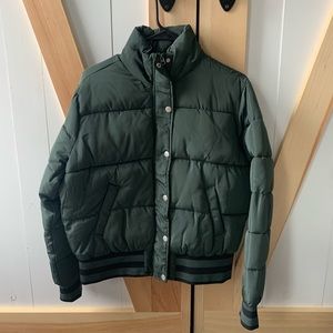 Hunter green puffer coat